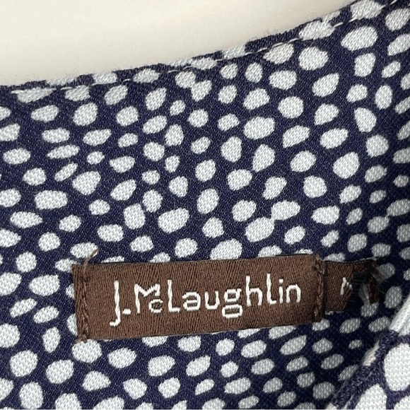 J. McLaughlin Size Medium Navy White Geometric Stretch Catalyst sheath Dress - Picture 5 of 7